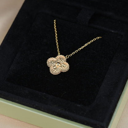 [Super Jewellery]CLOVER 15MM  BRONZING NECKLACE