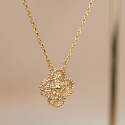 [Super Jewellery]CLOVER 15MM  BRONZING NECKLACE