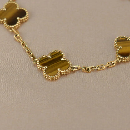 [Super Jewellery] CLOVER 5 MOTIFS TIGER EYE BRACELET COLLECTION