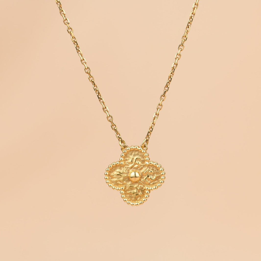 [Super Jewellery]CLOVER 15MM  BRONZING NECKLACE