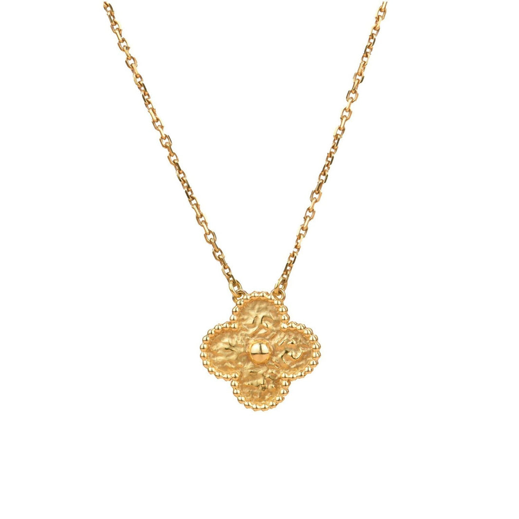 [Super Jewellery]CLOVER 15MM  BRONZING NECKLACE