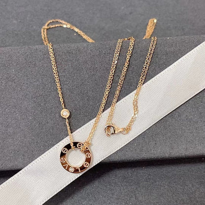 [Super Jewellery]LOVE NECKLACE 16MM 2 DIAMONDS