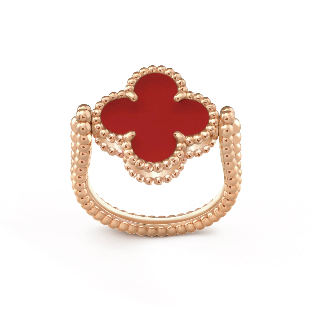 [Super Jewellery]CLOVER RIVERSIBLE PINK GOLD RING