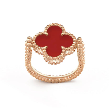 [Super Jewellery]CLOVER RIVERSIBLE PINK GOLD RING