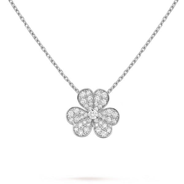 [Super Jewellery]CLOVER DIAMOND NECKLACE SILVER