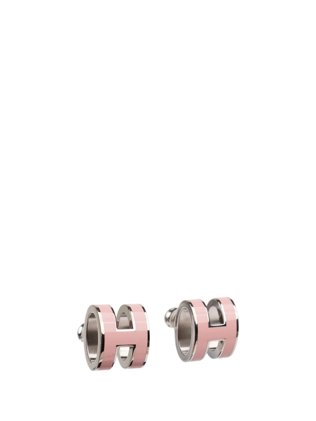 [Super Jewellery]MINI POP H SILVER EARRINGS PINK