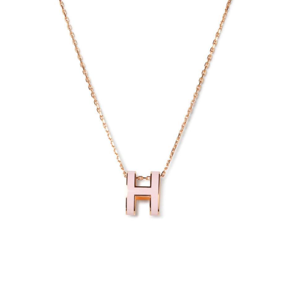 [Super Jewellery]POP H PEDANT PINK GOLD