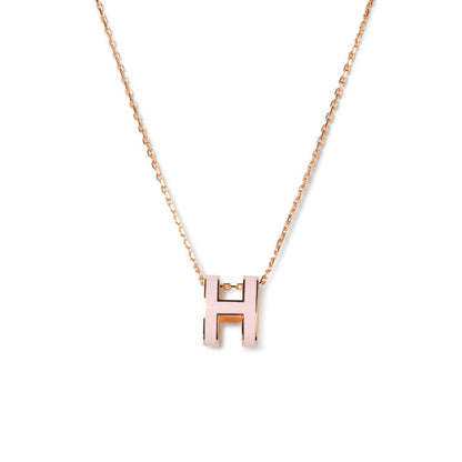 [Super Jewellery]POP H PEDANT PINK GOLD