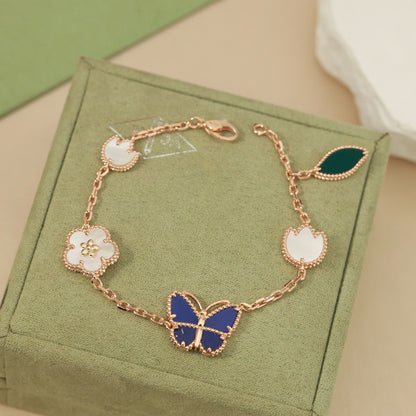 [Super Jewellery]LUCKY SPRING BUTTERFLY 5 MOTIF BRACELET