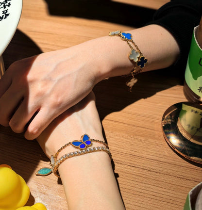 [Super Jewellery]LUCKY SPRING BUTTERFLY 5 MOTIF BRACELET