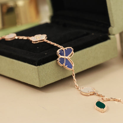 [Super Jewellery]LUCKY SPRING BUTTERFLY 5 MOTIF BRACELET