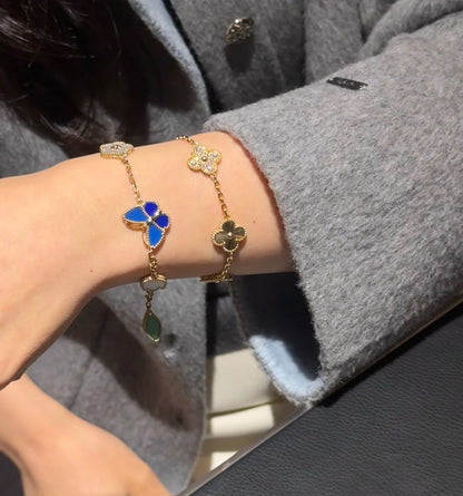 [Super Jewellery]LUCKY SPRING BUTTERFLY 5 MOTIF BRACELET
