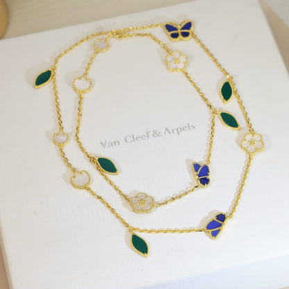[Super Jewellery]LUCKY SPRING BUTTERFLY 15 FLOWER NECKLACE