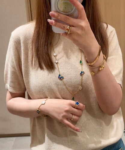 [Super Jewellery]LUCKY SPRING BUTTERFLY 15 FLOWER NECKLACE