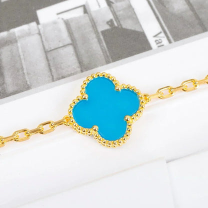 [Super Jewellery] CLOVER 5 MOTIF TURQUOISE BRACELET COLLECTION