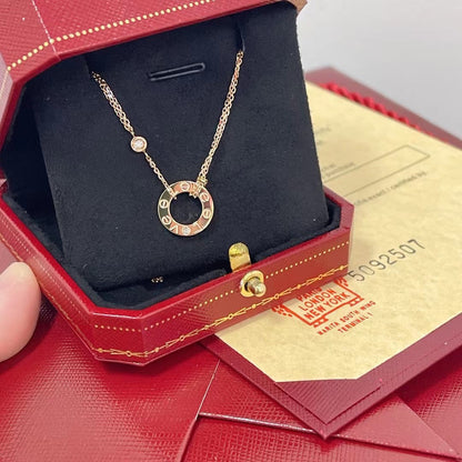 [Super Jewellery]LOVE NECKLACE 16MM 2 DIAMONDS