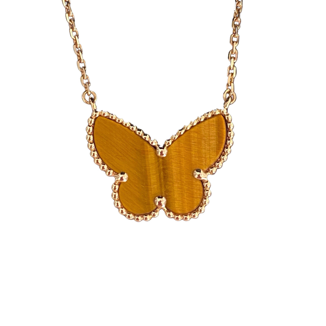[Super Jewellery] TIGER__ EYE BUTTERFLY NECKLACE