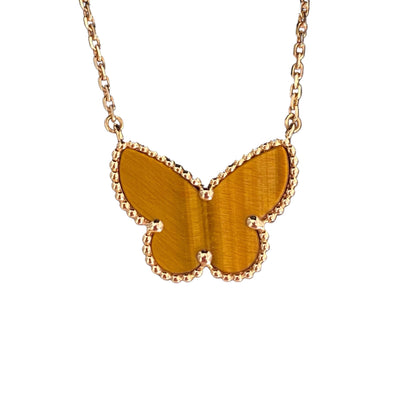 [Super Jewellery] TIGER__ EYE BUTTERFLY NECKLACE