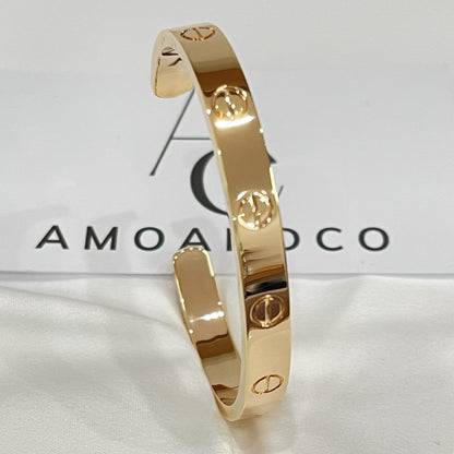 [Super Jewellery]LOVE BRACELET 6.1MM OPEN CUFF