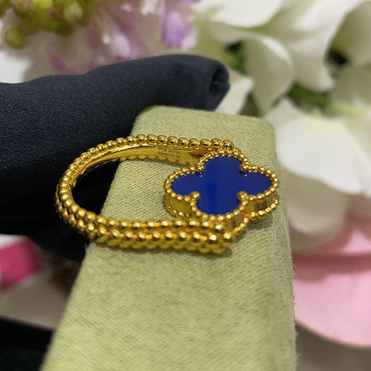 [Super Jewellery]CLOVER RIVERSIBLE BLUE AGATE RING