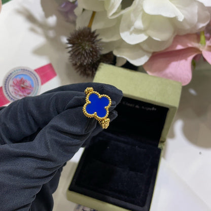[Super Jewellery]CLOVER RIVERSIBLE BLUE AGATE RING
