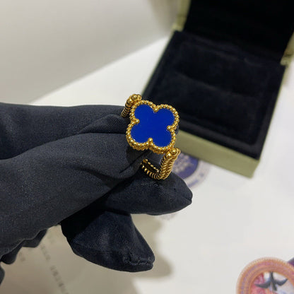 [Super Jewellery]CLOVER RIVERSIBLE BLUE AGATE RING