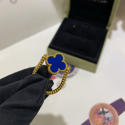 [Super Jewellery]CLOVER RIVERSIBLE BLUE AGATE RING
