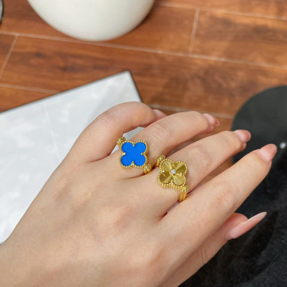[Super Jewellery]CLOVER RIVERSIBLE BLUE AGATE RING