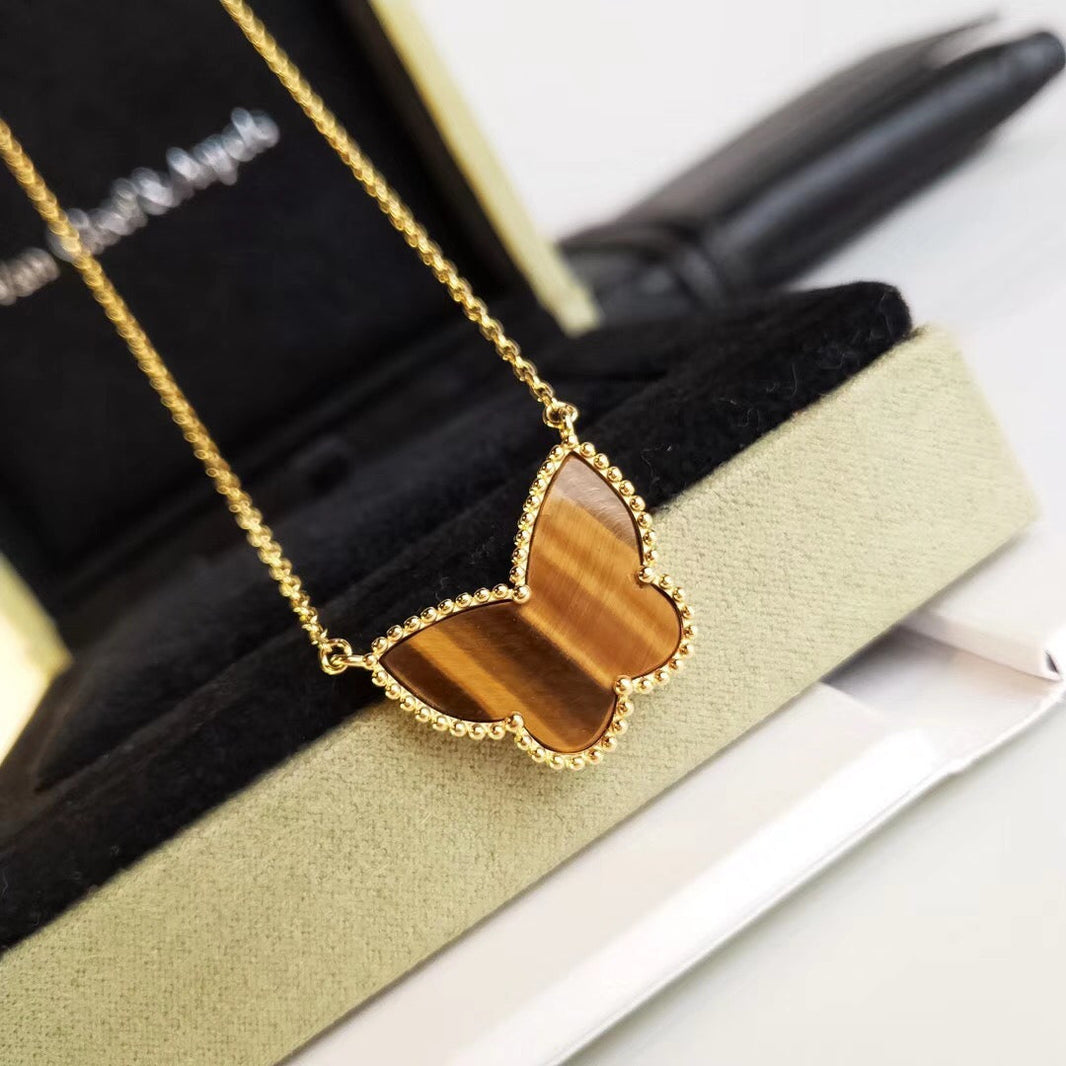 [Super Jewellery] TIGER__ EYE BUTTERFLY NECKLACE