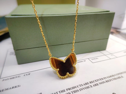 [Super Jewellery] TIGER__ EYE BUTTERFLY NECKLACE