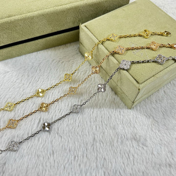 [Super CiCi ]CLOVER 6 MOTIF DIAMOND LASER BRACELET