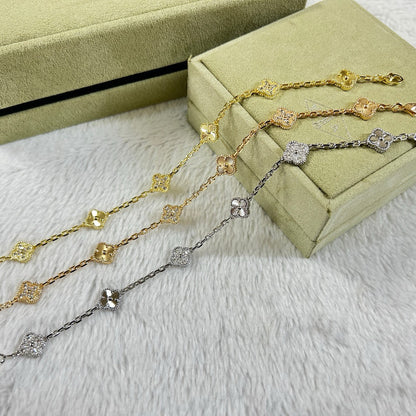 [Super Jewellery]CLOVER 6 MOTIF DIAMOND LASER BRACELET
