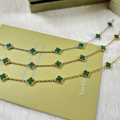[Super Jewellery]CLOVER 6 MOTIF MALACHITE BRACELET