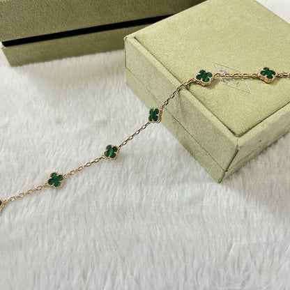 [Super Jewellery]CLOVER 6 MOTIF MALACHITE BRACELET
