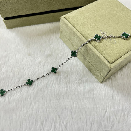 [Super Jewellery]CLOVER 6 MOTIF MALACHITE BRACELET