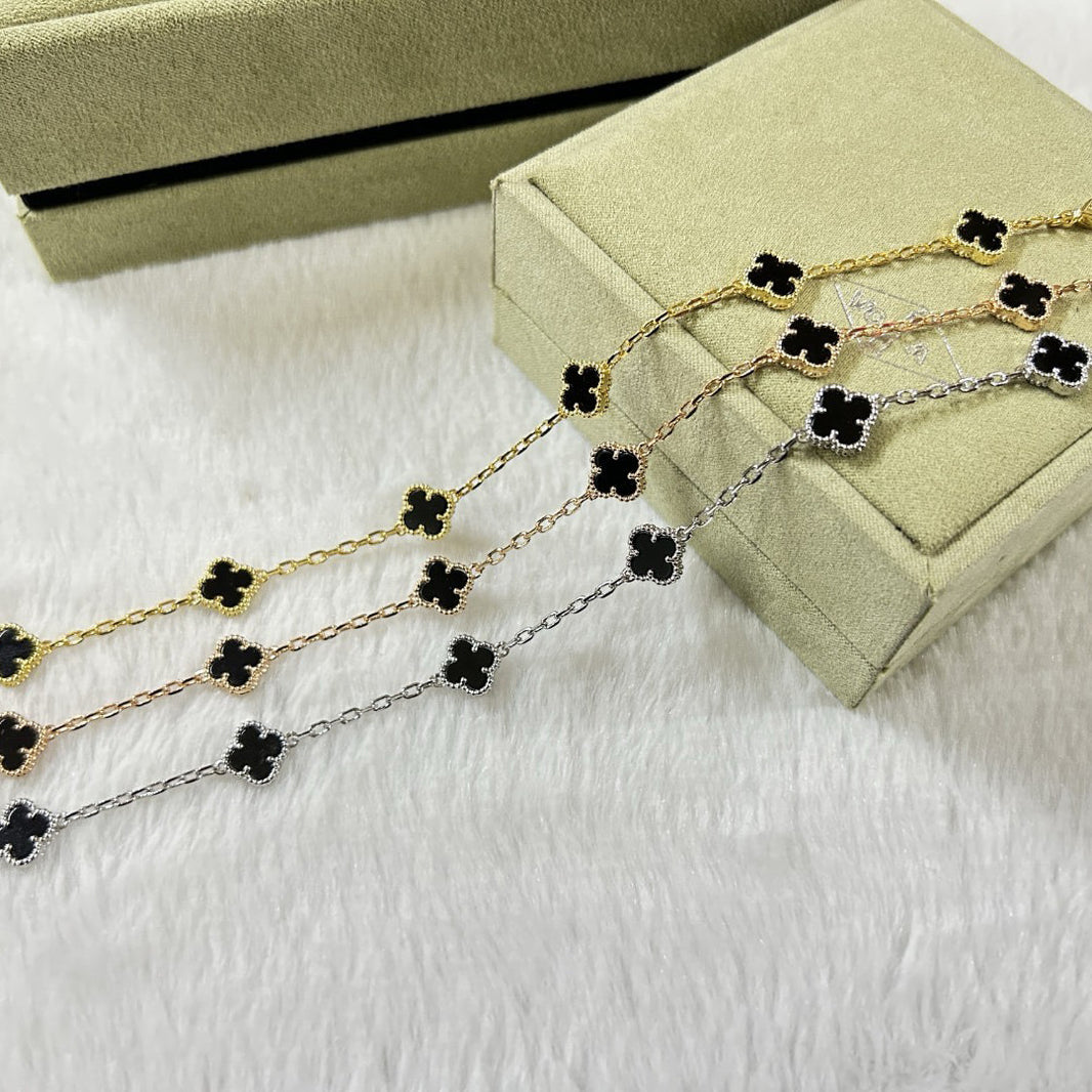 [Super Jewellery]CLOVER 6 MOTIF  ONYXS BRACELET