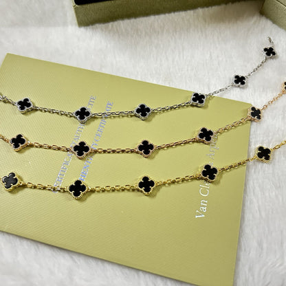 [Super Jewellery]CLOVER 6 MOTIF  ONYXS BRACELET