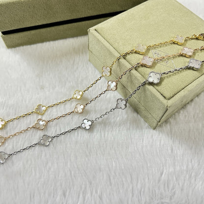 [Super Jewellery]CLOVER 6 MOTIF WHITE MOP BRACELET