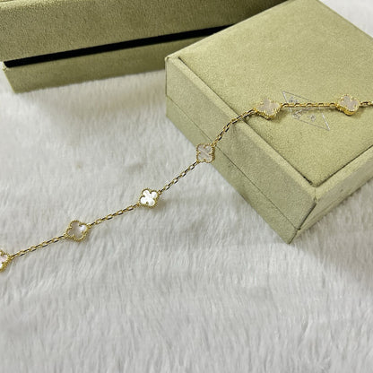[Super Jewellery]CLOVER 6 MOTIF WHITE MOP BRACELET