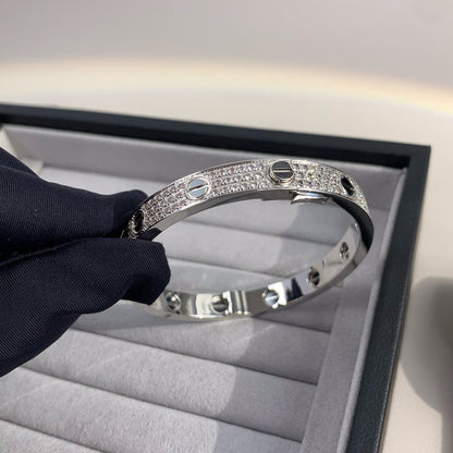 [Super Jewellery]LOVE BRACELET 6.1MM DIAMOND-PAVED CERAMIC