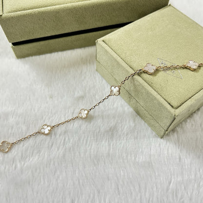 [Super Jewellery]CLOVER 6 MOTIF WHITE MOP BRACELET