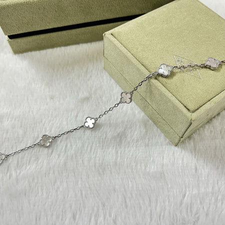 [Super Jewellery]CLOVER 6 MOTIF WHITE MOP BRACELET