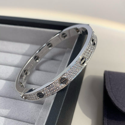 [Super Jewellery]LOVE BRACELET 6.1MM DIAMOND-PAVED CERAMIC