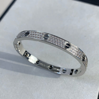 [Super Jewellery]LOVE BRACELET 6.1MM DIAMOND-PAVED CERAMIC