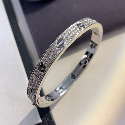 [Super Jewellery]LOVE BRACELET 6.1MM DIAMOND-PAVED CERAMIC