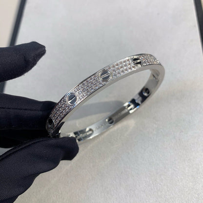 [Super Jewellery]LOVE BRACELET 6.1MM DIAMOND-PAVED CERAMIC