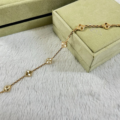 [Super Jewellery]CLOVER 6 MOTIF DIAMOND BRACELET