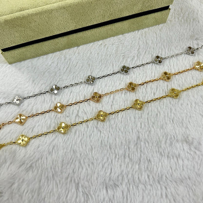 [Super Jewellery]CLOVER 6 MOTIF DIAMOND BRACELET