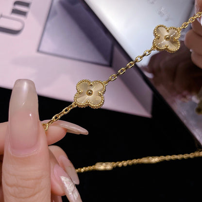 [Super Jewellery]CLOVER 10 MOTIFS LASER NECKLACE