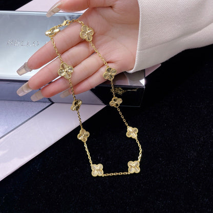 [Super Jewellery]CLOVER 10 MOTIFS LASER NECKLACE